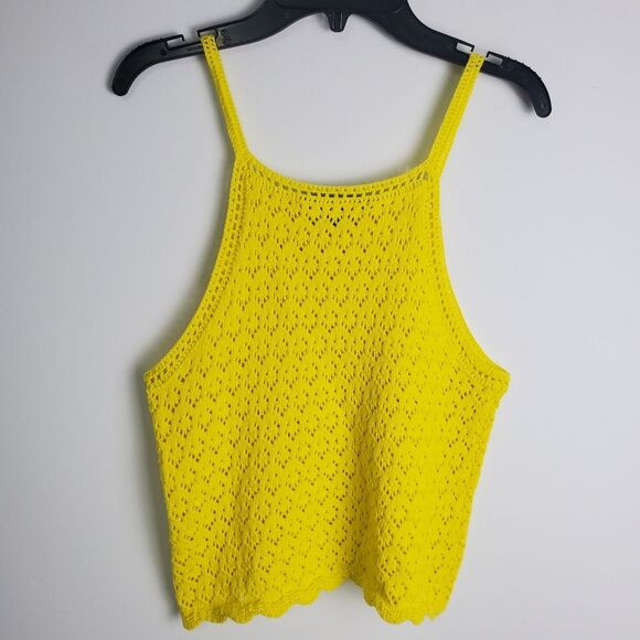 French Connection Yellow Crochet Tank Top XS - Picture 7 of 7